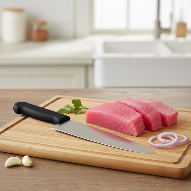 Kitchen Master 10 Inch Stainless Steel Professional Chef Knife (Black) | NSF Certified Cook’s Knife - Image 4
